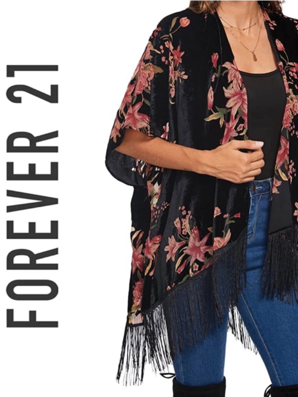 FOREVER 21 Floral kimono coverup | Small